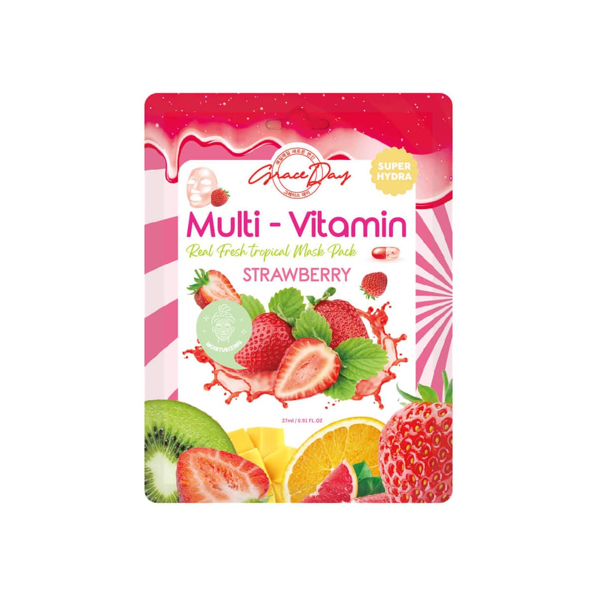 MULTI-VITAMIN Maska w płachcie TRUSKAWKA