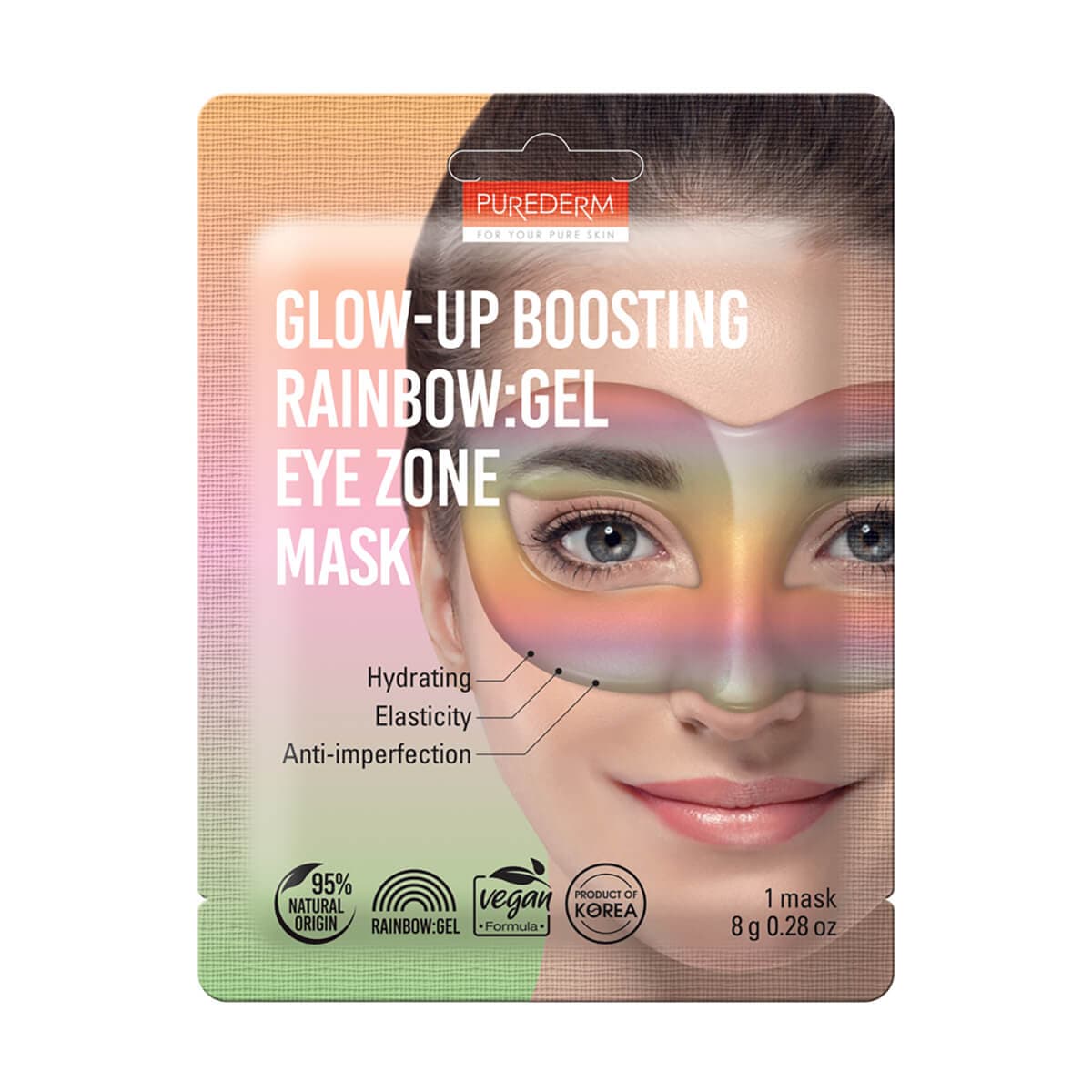 Wegańska Glow-up Boosting RAINBOW: hydrożelowa maska na oczy