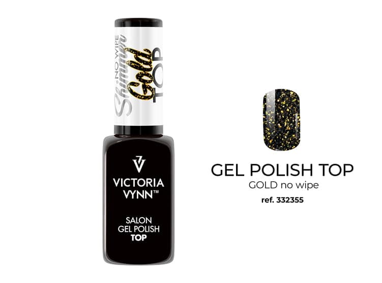 Gel Polish Top Gold Shimmer No Wipe