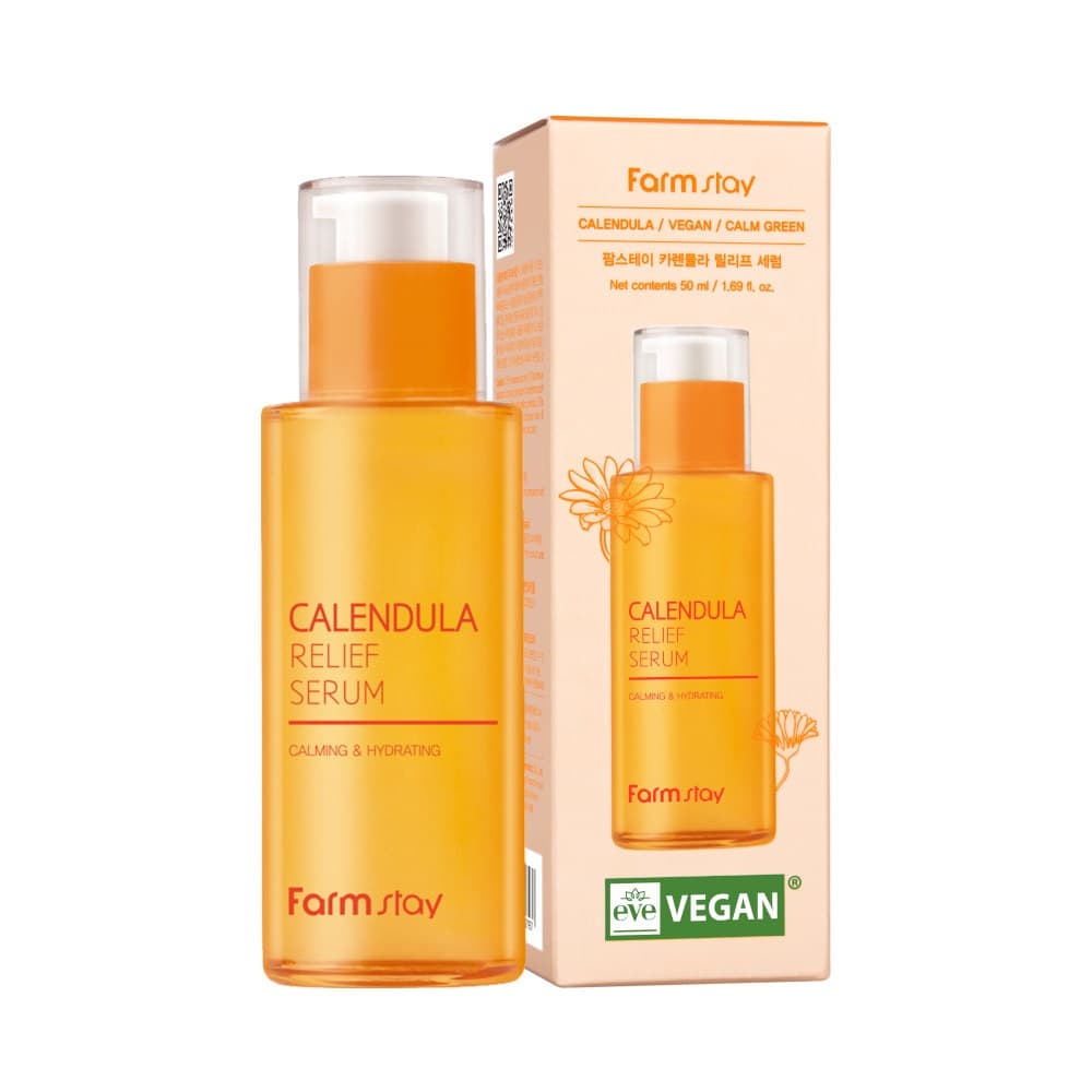 FARMSTAY Calendula Relief Serum do twarzy - ukojenie i regeneracja dla wymagającej skóry z nagietkiem lekarskim