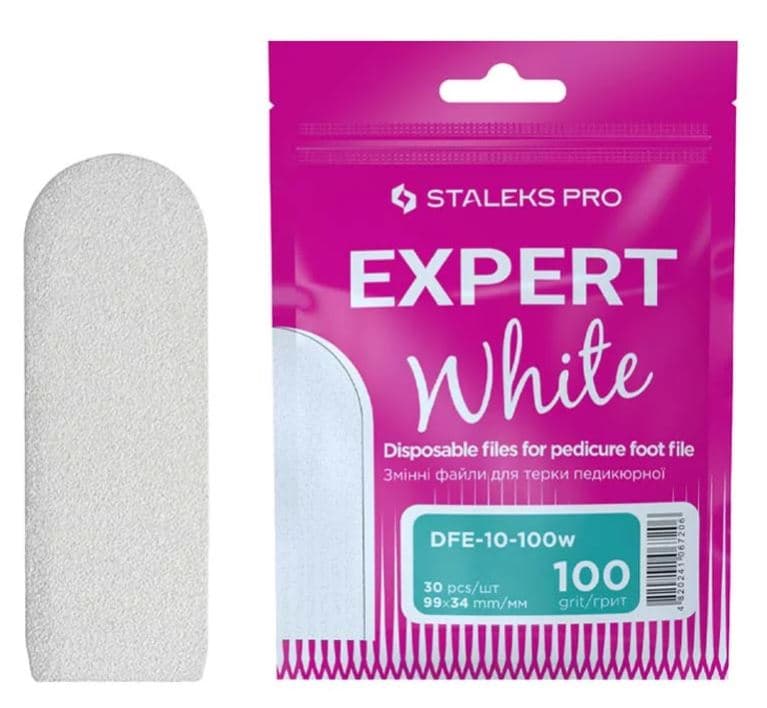 Wymienne pilniki białe do tarki do pedicure EXPERT 10 100grit ()