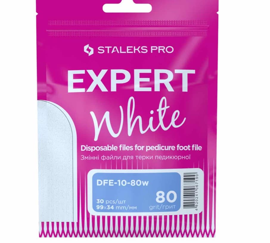 Wymienne pilniki białe do tarki do pedicure EXPERT 10 grit 80
