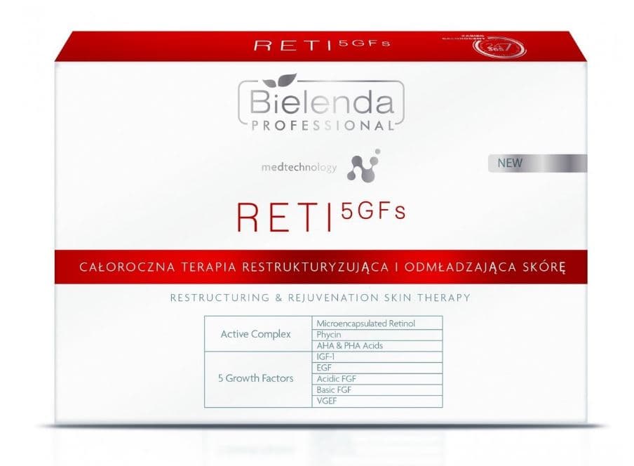 Bielenda Professional Zestaw RETI 5 GFs Całoroczna Terapia Restrukturyzująca i Odmładzająca Skórę - Set na 10 Zabiegów