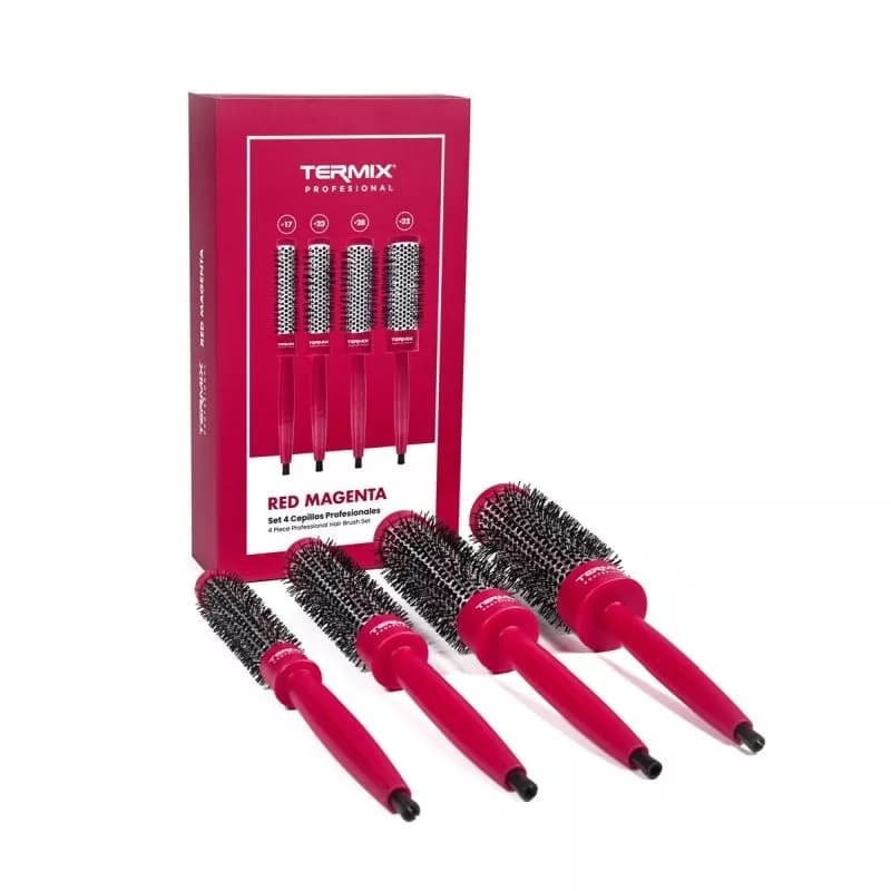 Zestaw 4 szczotek do włosów Red Magenta Limited Edition