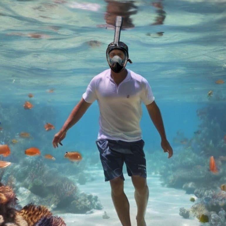 Maska Do Pływania Snorkelingu Nurkowania Pełnotwarzowa AntiFog Czarna