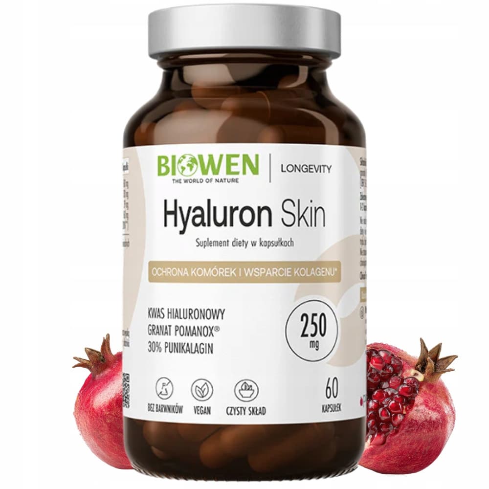 Hyaluron Skin 250mg z Kwasem Hialuronowym Wsparcie Kolagenu 60 Kaps
