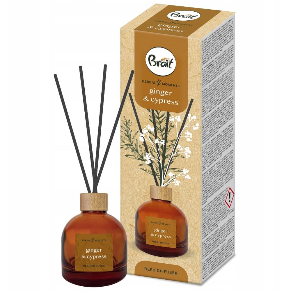 Herbal Odświeżacz Powietrza Patyczki Zapachowe Imbir Cyprys