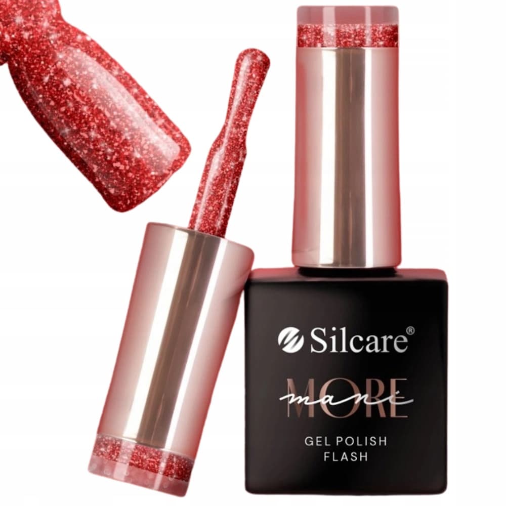 maniMore Lakier Hybrydowy z Drobinkami Flash Red