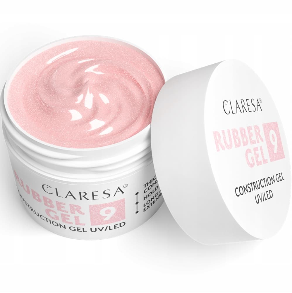 Rubber Gel Żel Konstrukcyjny Kauczukowy UV/LED 9 Róż Drobinkami