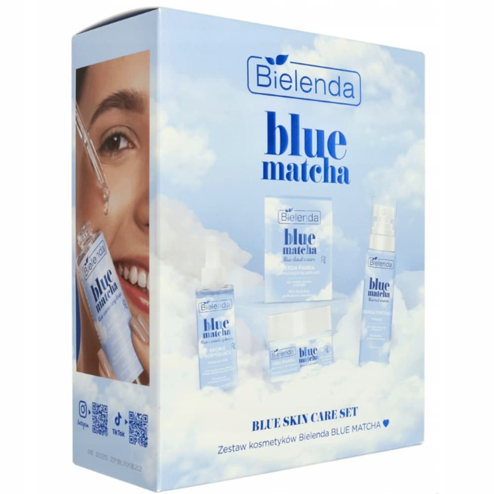 Blue Matcha Zestaw Prezentowy Pianka-Krem Do Twarzy Tonik Krople