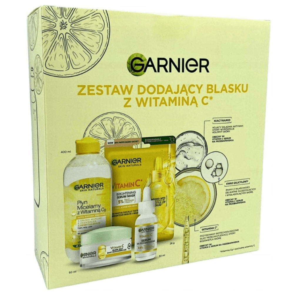 Zestaw Witaminą C Serum Płyn Żel Maseczka Rozświetlający 4 Produkty