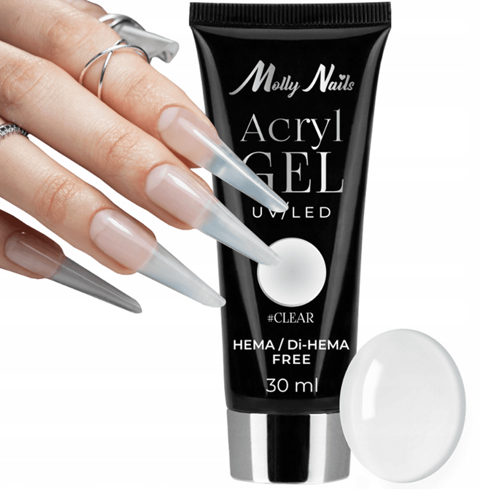 MollyNails AkryloŻel Budujący Przedłużanie Paznokci UV/LED Bezbarwny