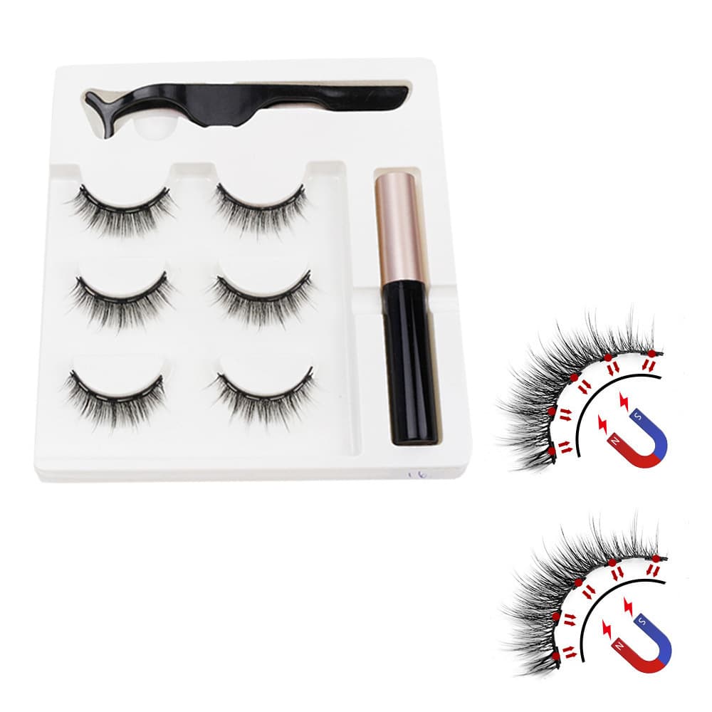 Rzęsy Magnetyczne + Pęseta + Eyeliner