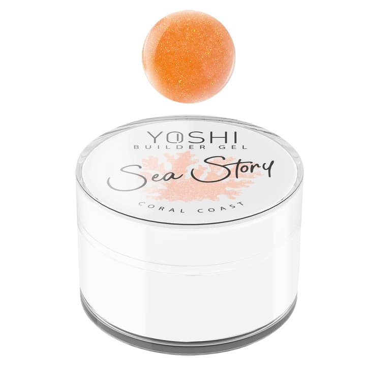 Żel Budujący UV LED Sea Story Coral Coast z Drobinkami Pomarańcz