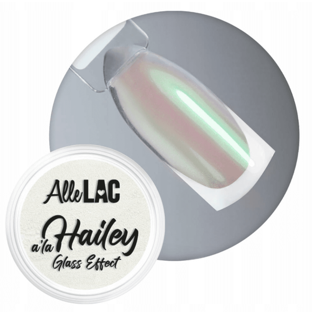 Pyłek ozdoby do paznokci Nr 2 A la Hailey Glass Effect zielony