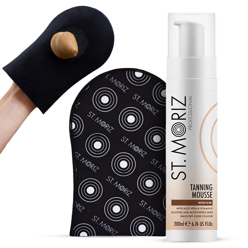 MORIZ Zestaw So Samoopalania Mus Samoopalający Bronzer Medium + Rękawica