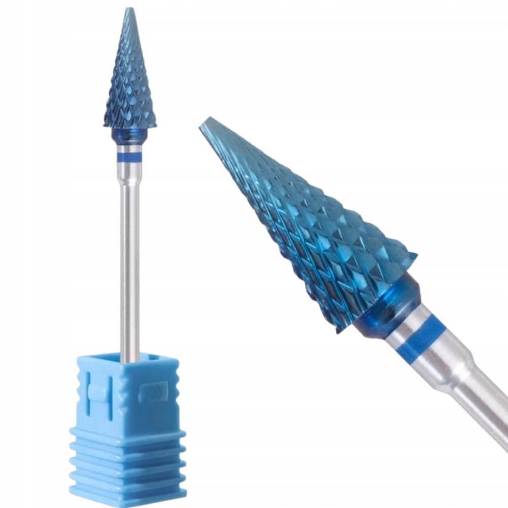 Wolframowy Frez Do Paznokci Hybryd Żelu Manicure Stożek Niebieski FRW-8