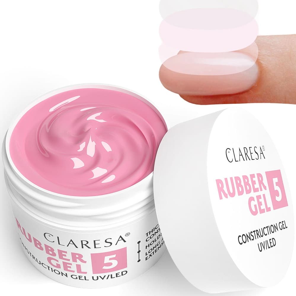Rubber Gel Żel Konstrukcyjny Kauczukowy UV/LED 5 Średni Róż
