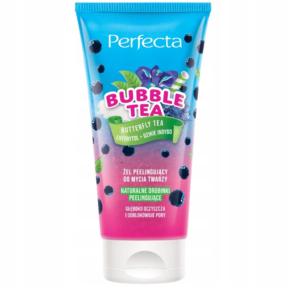 Bubble Tea Peelingujący Żel Do Mycia Twarzy Erytrytol Indygo