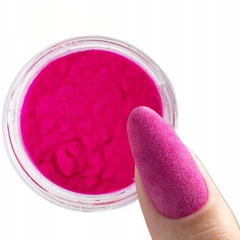 Flocked Effect Aksamit Zamszowy Pyłek Do Paznokci Manicure Zdobień Różowy