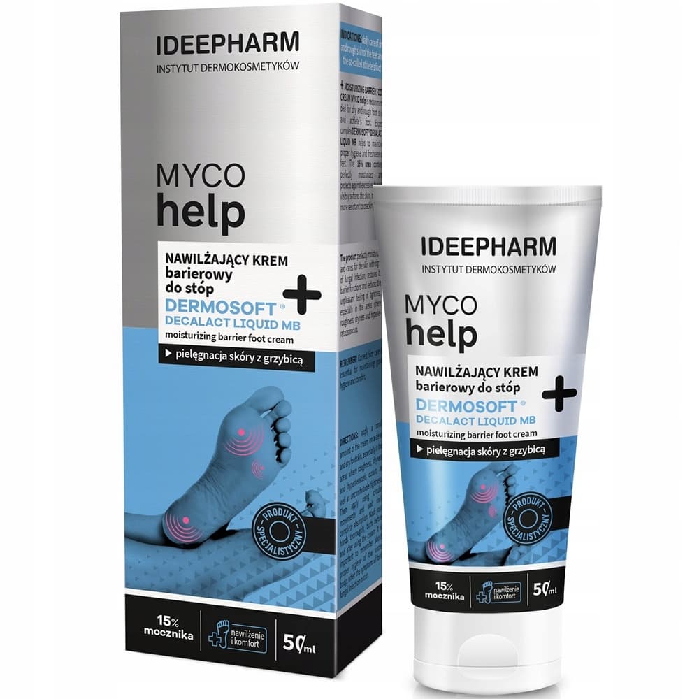 Myco Help Krem Barierowy Nawilżający Do Stóp Szorstkich z 15% Mocznik