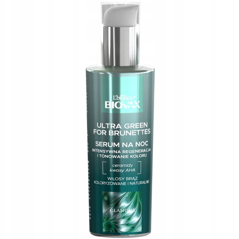 L'biotica Biovax Glamour Ultra Green Tonujące Serum Do Włosów Na Noc