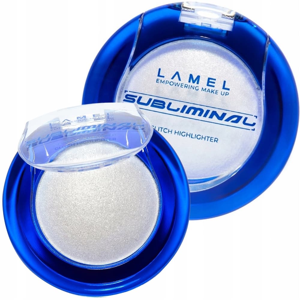 Subliminal Glitch Highlighter Srebrny Rozświetlacz Efekt Wet Skin 01