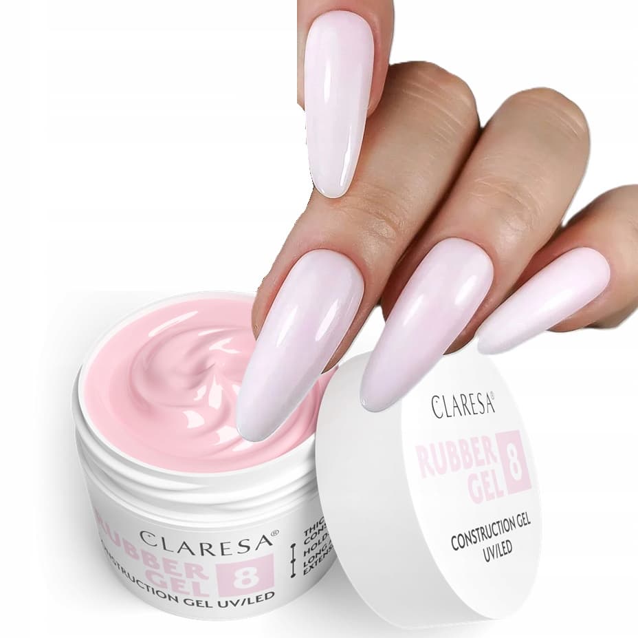 Rubber Gel Żel Konstrukcyjny Kauczukowy UV/LED 8 Jasny Róż