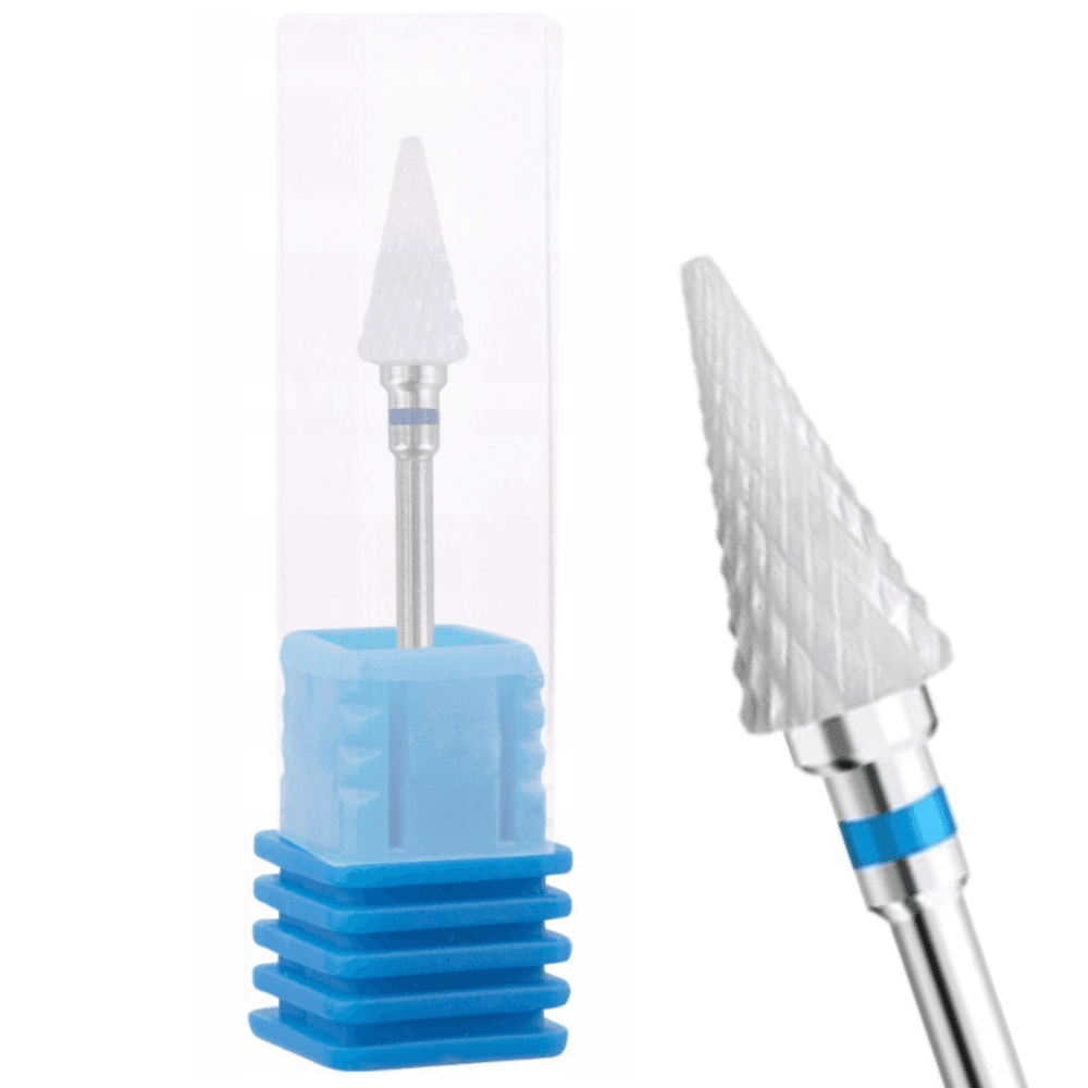 Ceramiczny Frez Do Paznokci Manicure i Pedicure Stożek Niebieski FRC500-10