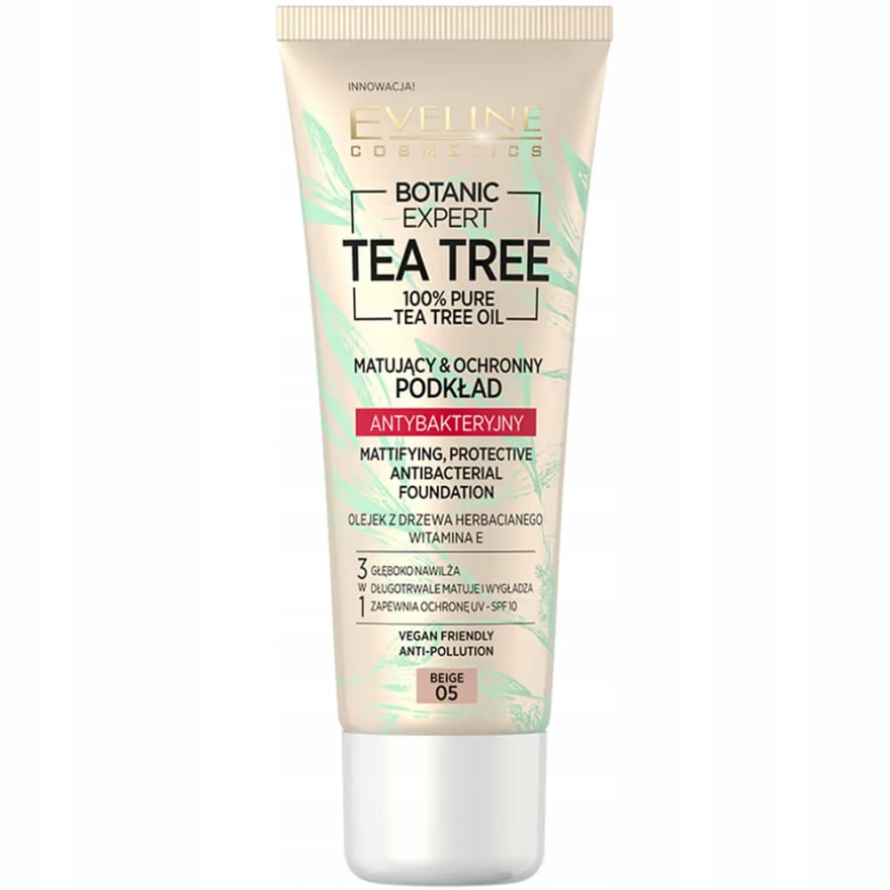 Eveline Tea Tree Matujący Podkład Antybakteryjny SPF10 05 Beige