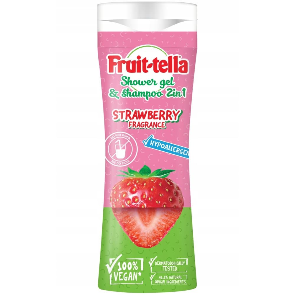 Fruit-tella 2w1 Żel Pod Prysznic Szampon Do Włosów Owocowy Truskawka