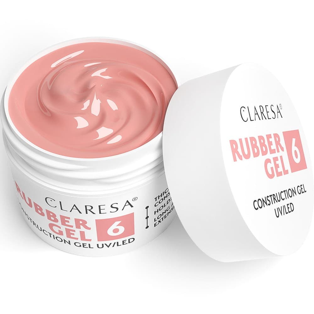 Rubber Gel Żel Konstrukcyjny Kauczukowy UV/LED 6 Ciepły Róż