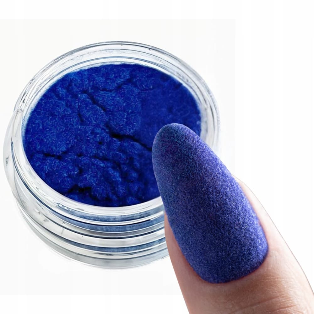 Flocked Effect Aksamit Zamszowy Pyłek Do Paznokci Manicure Zdobień Granat