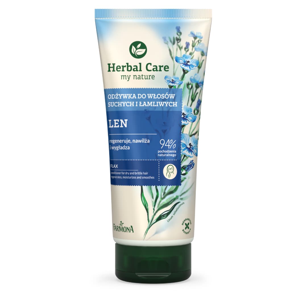 Herbal Care, odżywka do włosów Len - odbudowująca
