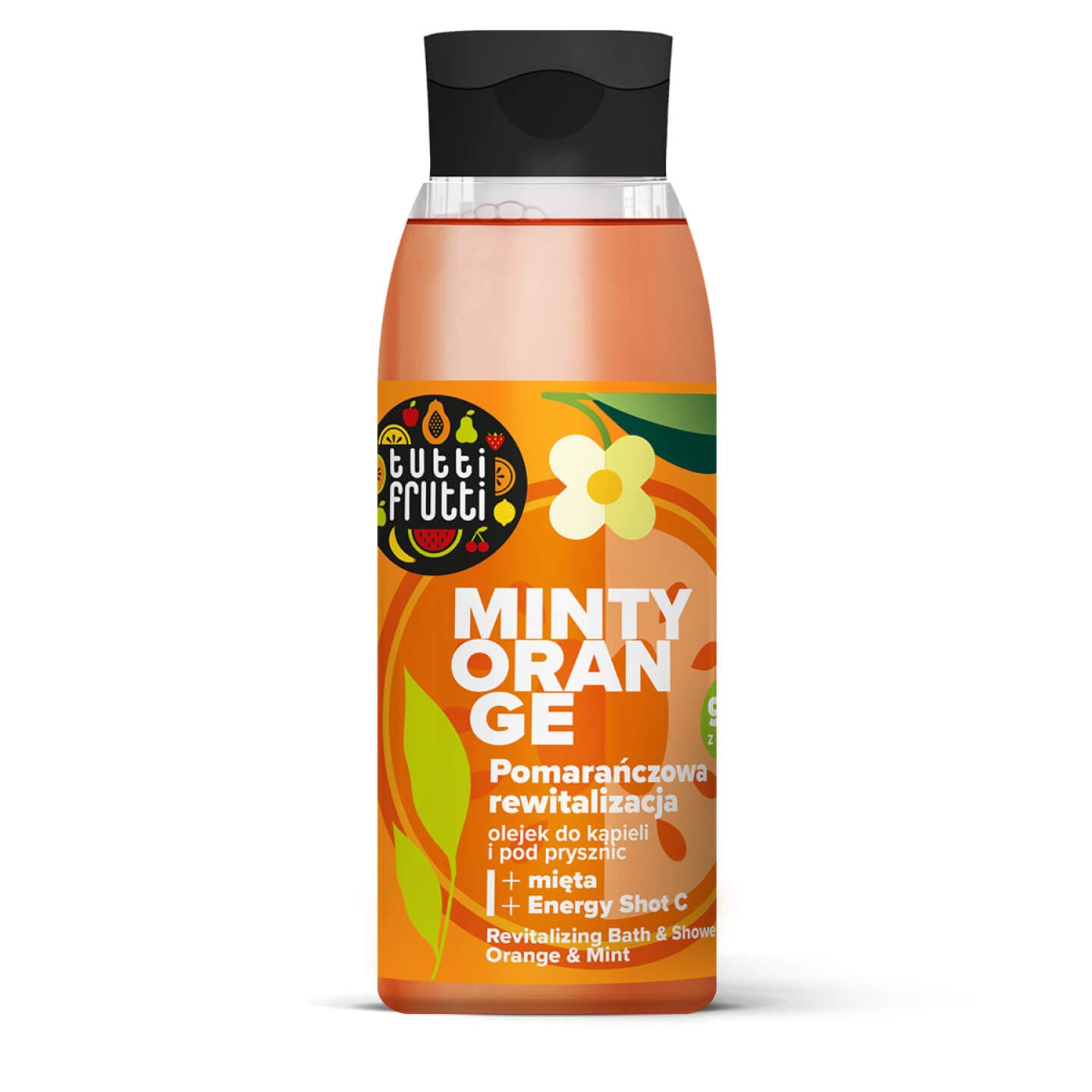 TUTTI FRUTTI Rewitalizujący olejek do kąpieli i pod prysznic Pomarańcza i Mięta