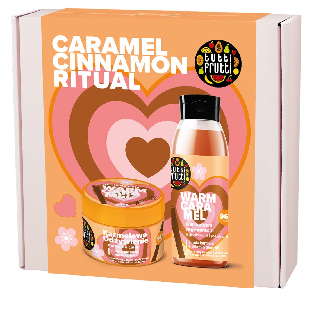 Tutti Frutti Caramel Cinnamon Ritual zestaw do pielęgnacji ciała masło do ciała + żel pod prysznic