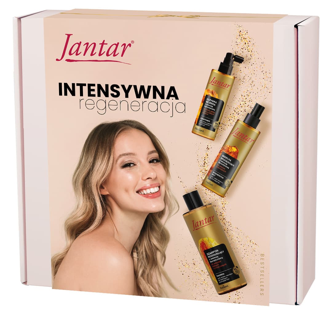 Jantar Intensywna Regeneracja zestaw do włosów szampon + odżywka + mgiełka