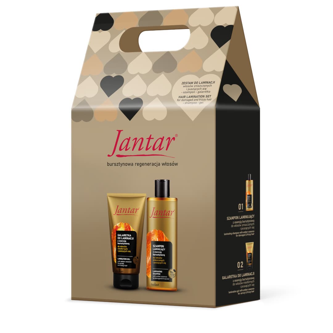 Zestaw Jantar do laminacji włosów 2 elementy (szampon+galaretka)