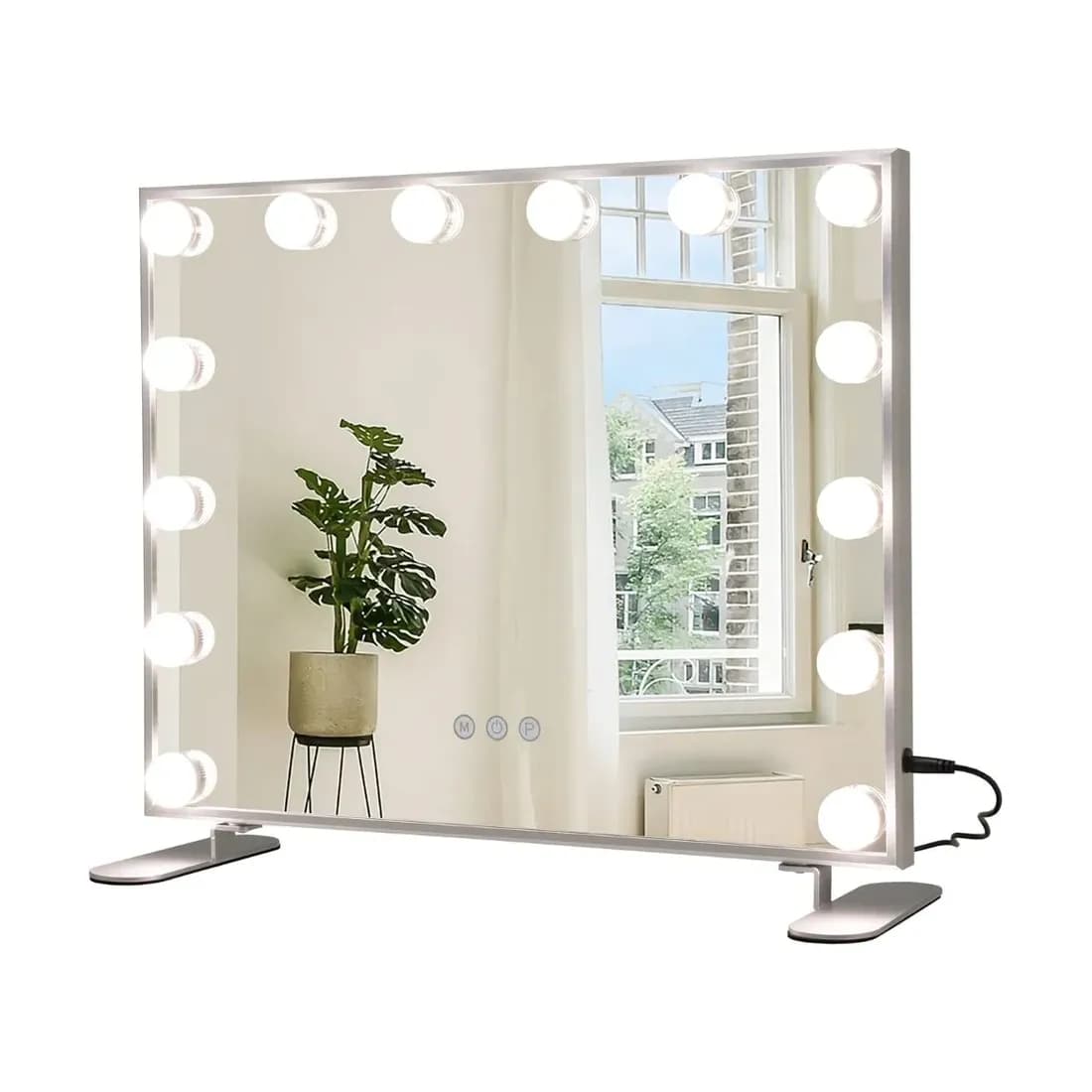 Lustro do makijażu LED z 3 trybami oświetlenia 50x 40cm