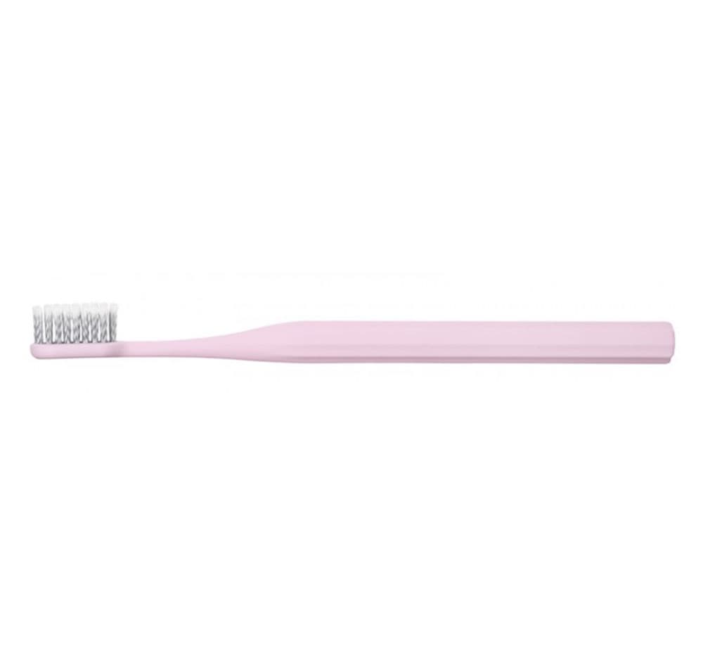 Szczoteczka do zębów z tworzywa PLA - włosie średnie - różowa