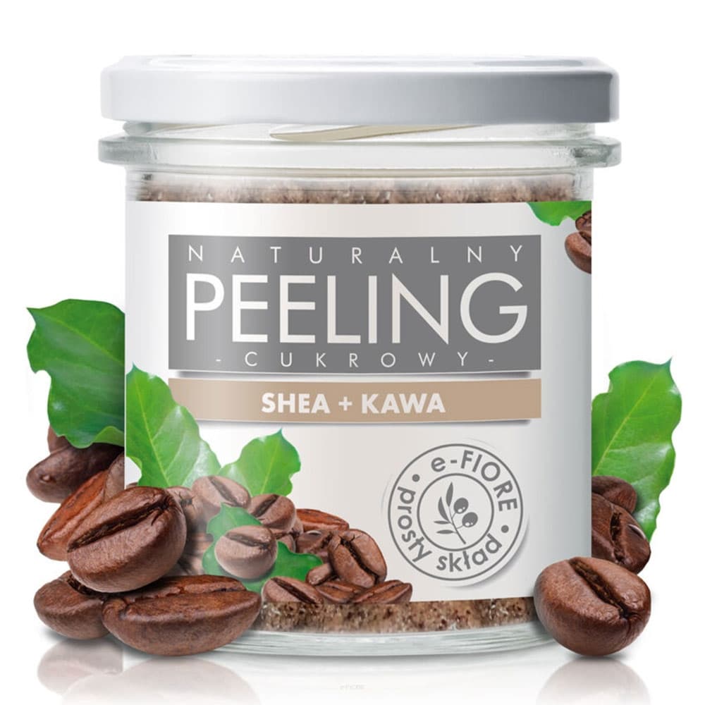 Peeling cukrowy z masłem shea i olejkami - Kawowy