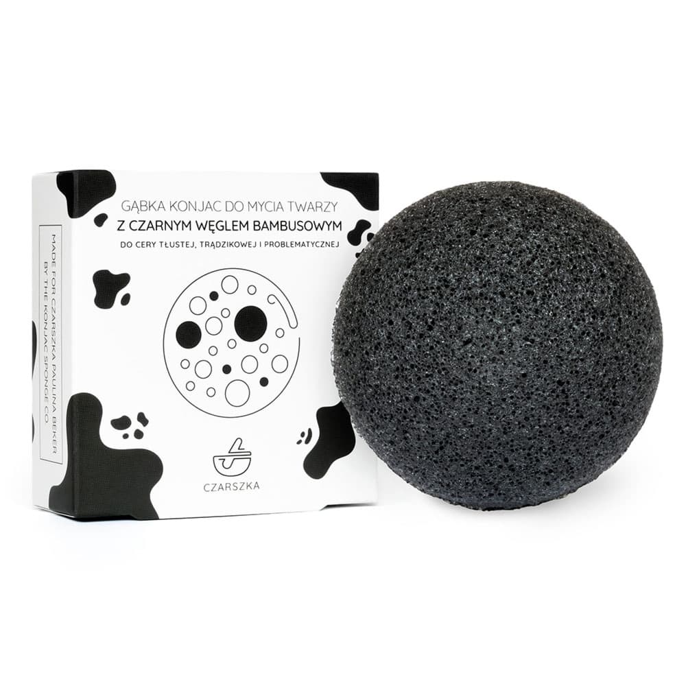 Gąbka konjac z aktywnym węglem
