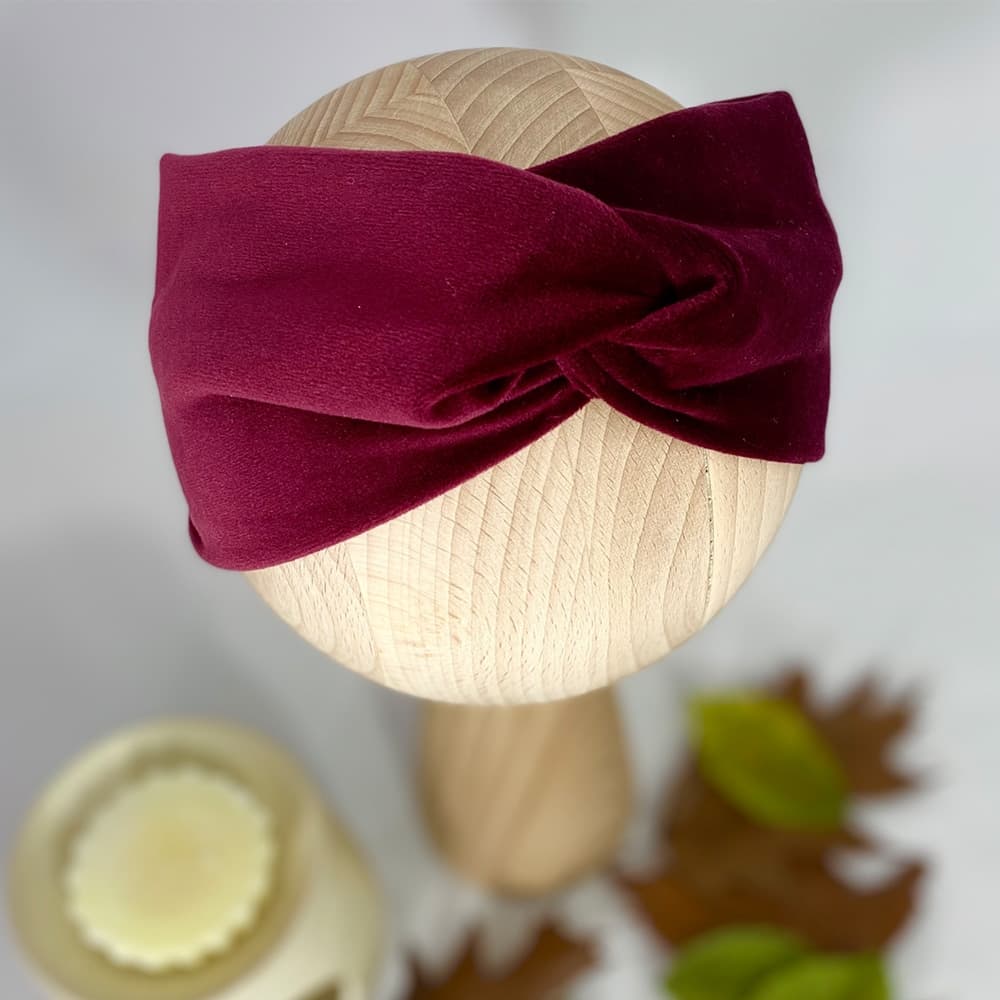 Opaska jesienno - zimowa Turban - bordo
