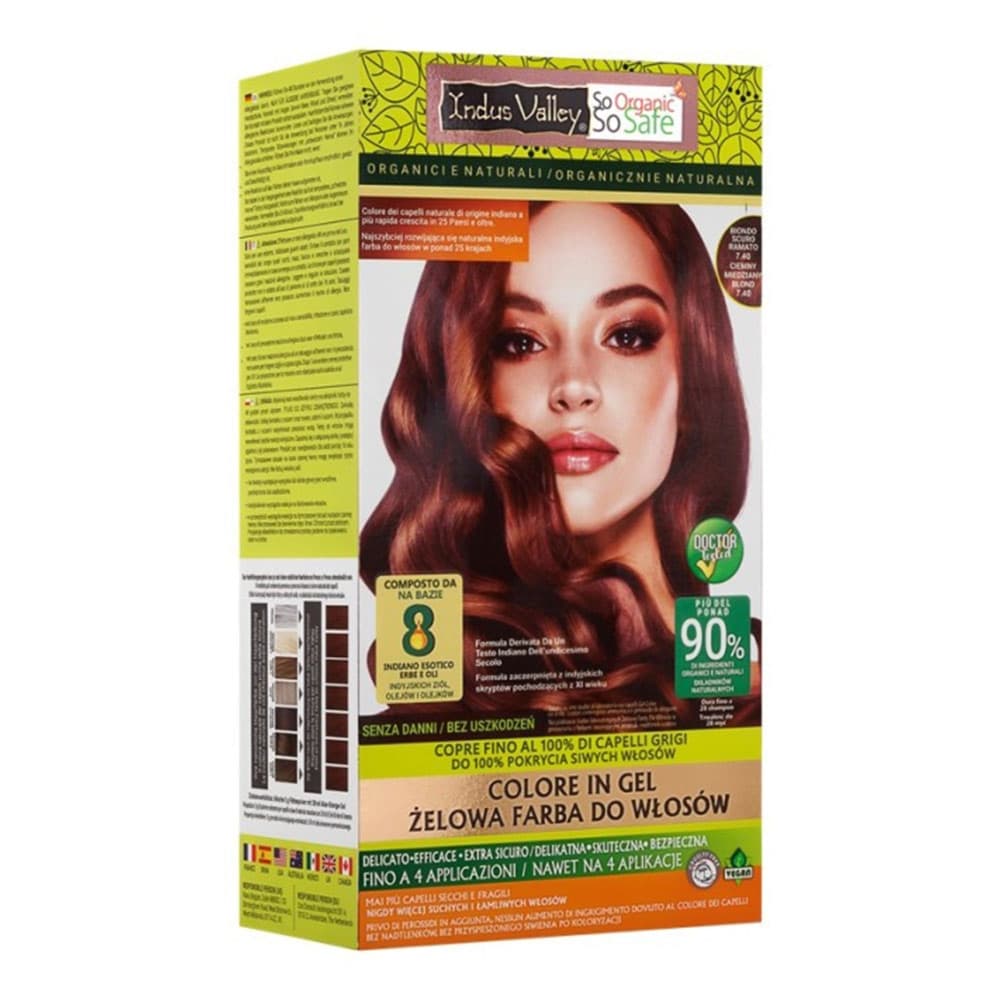 Farba żelowa do włosów - 7.4 Ciemny miedziany blond 1 op