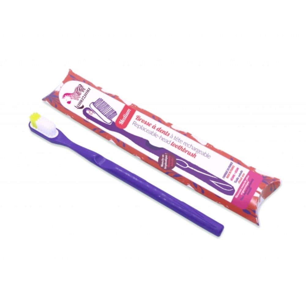Szczoteczka do zębów z bioplastiku - Violet (włosie średnie)
