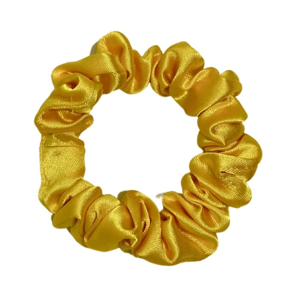 Mini scrunchie satynowa - słoneczna żółć