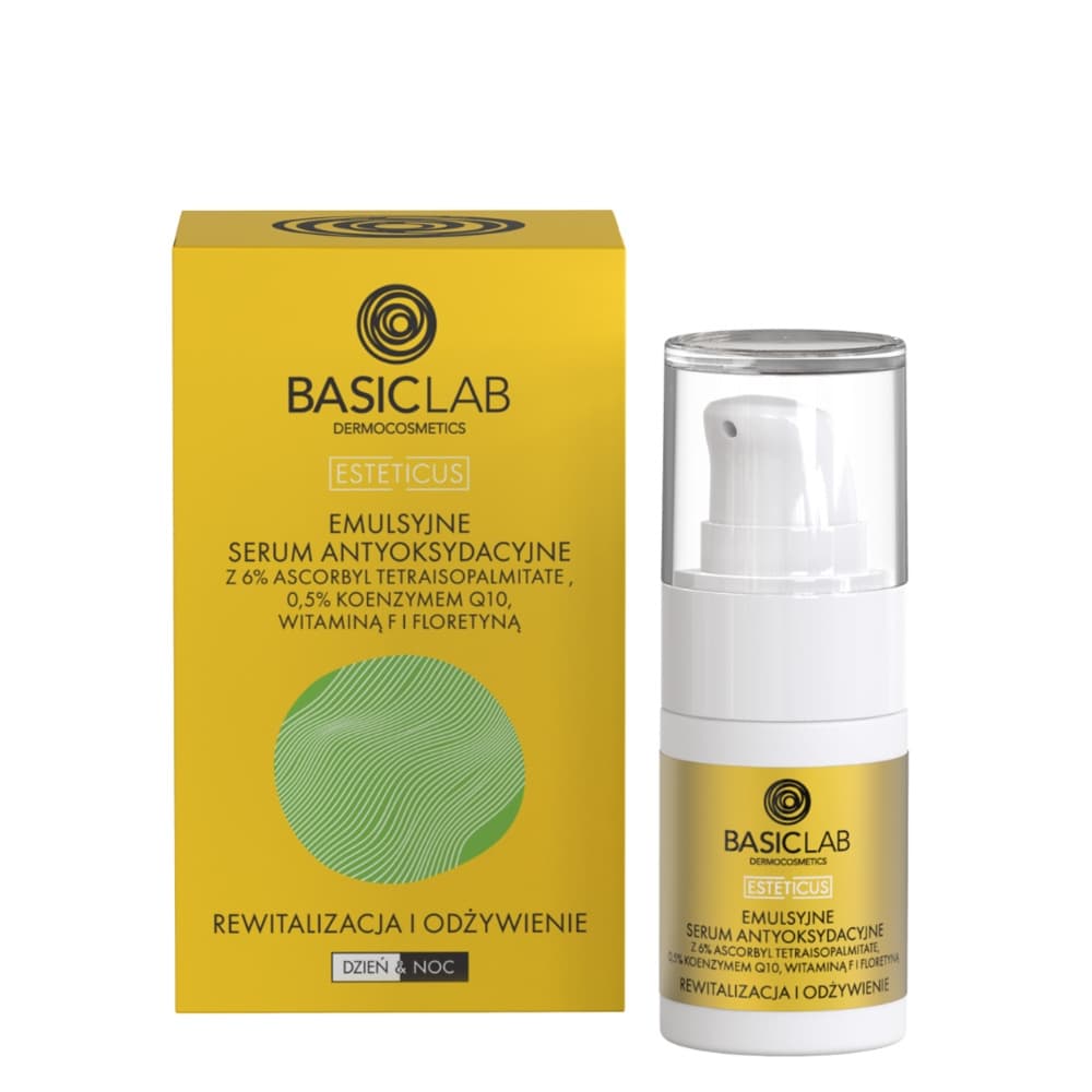 Emulsyjne serum antyoksydacyjne z 6% Ascorbyl Tetraisopalmitate Rewitalizacja i Odżywienie