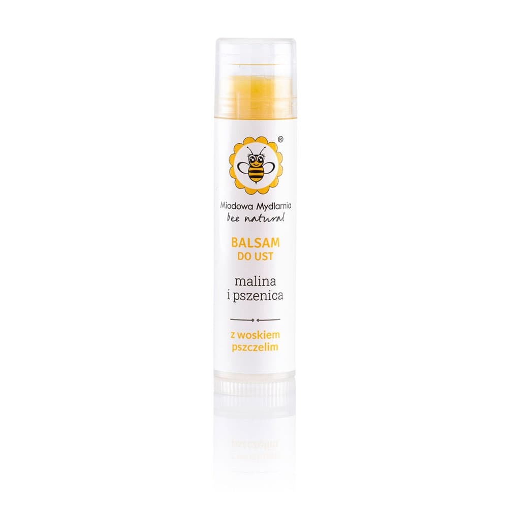 Pomadka - balsam do ust Malina i Pszenica z naturalnymi filtrami przeciwsłonecznymi