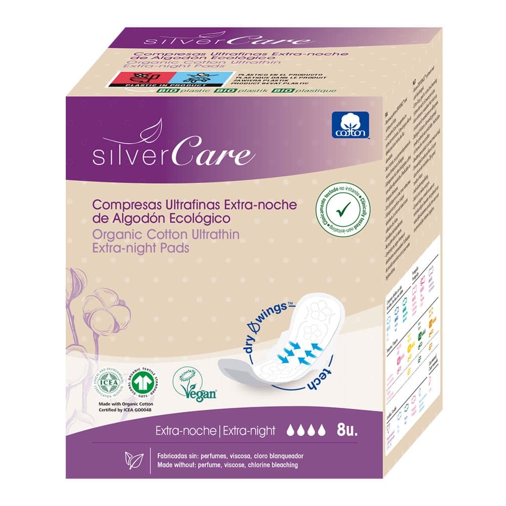 Podpaski ekologiczne bawełniane - ekstradługie Silver Care 1 op. ()