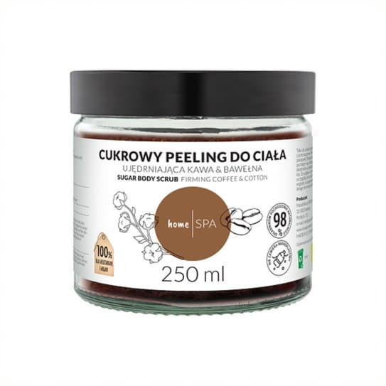 Cukrowy peeling do ciała Ujędrniająca Kawa & Bawełna HomeSPA